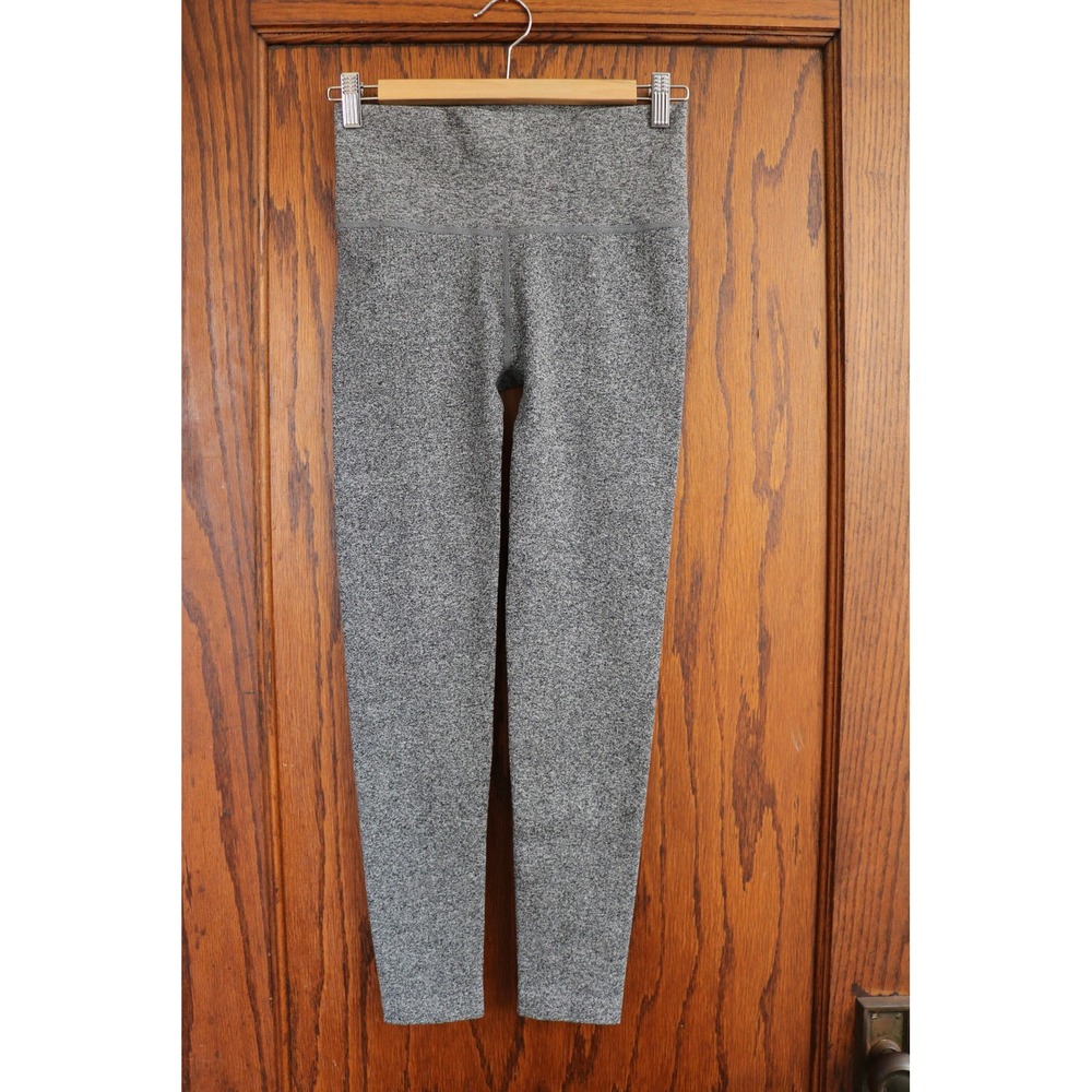 LOVE and SPORTS High Waisted Legging Women XS Gray Marl Heathered Knit Yoga Pant